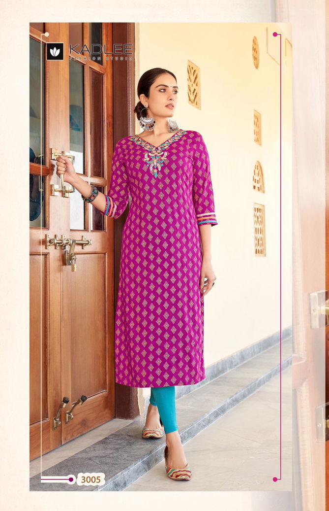 Angel By Kadlee Rayon Printed Designer Kurtis Wholesale Clothing Suppliers In India